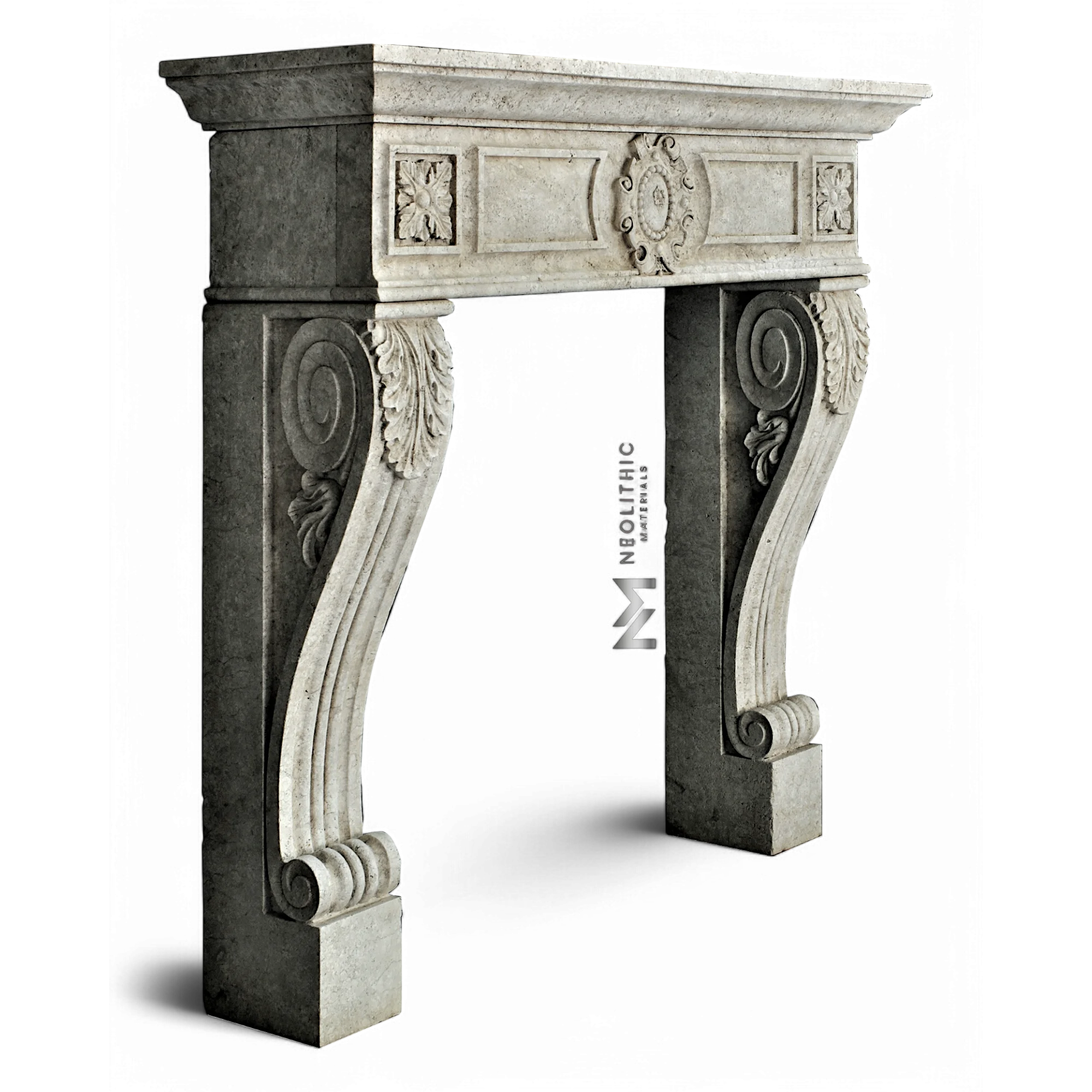 Limestone Fireplace Mantel - Image 2